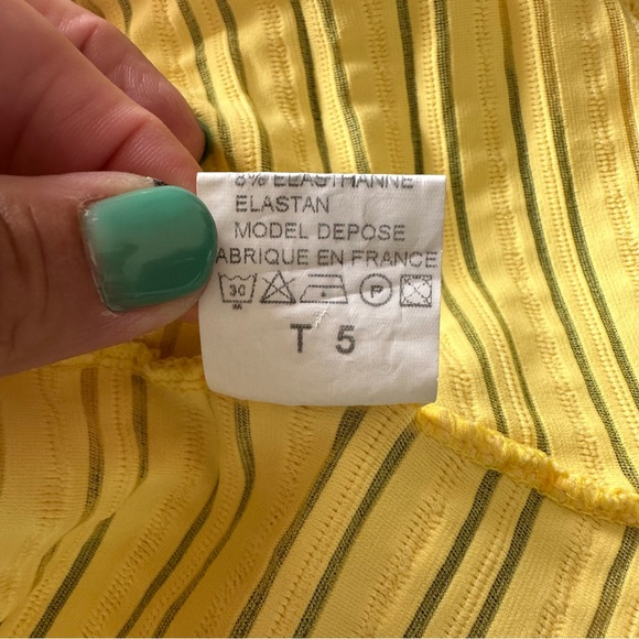 Y2K Yellow Betty Page Sweetheart Neckline 1950’s Retro Style Top With Ruching - Picture 10 of 10